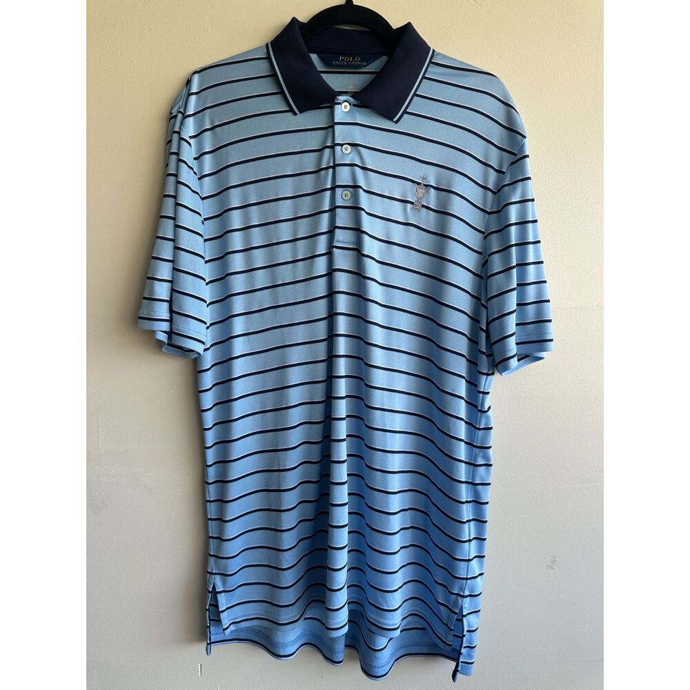 Polo Ralph Lauren 2021 U.S. Open Torrey Pines Golf Polo Shirt Blue Striped L
